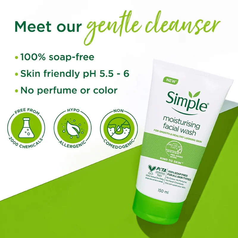 Simple Kind To Skin Moisturising Face Wash 150ml