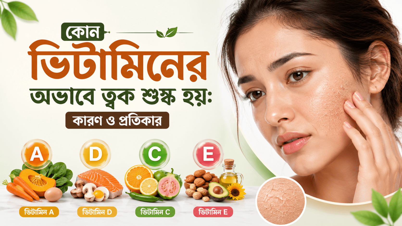 কোন ভিটামিনের অভাবে ত্বক শুষ্ক হয়