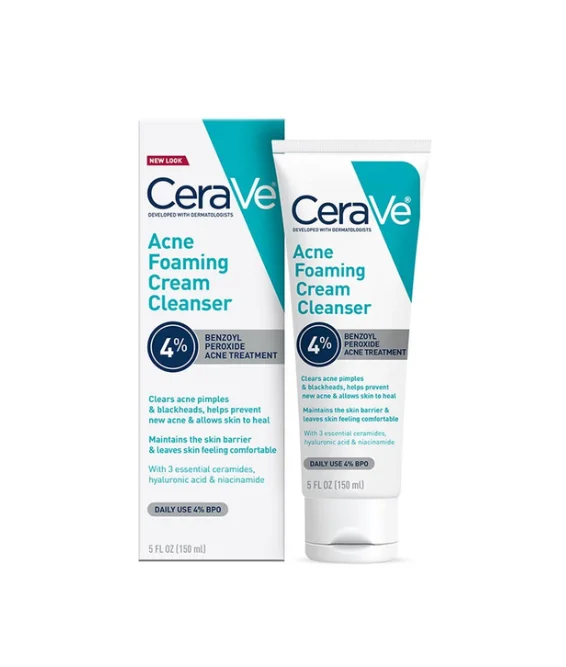 CeraVe Acne Foaming Cream Cleanser Benzoyl Peroxide 4% 150ml