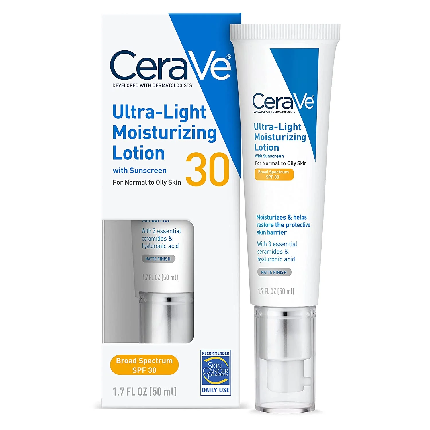 Cerave ultra light moisturizing lotion spf 30 - 50ml normal to oily skin