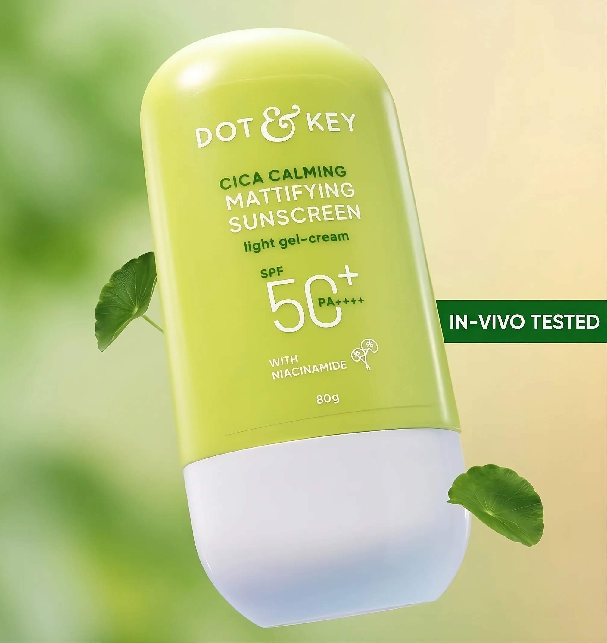 DOT & KEY Cica + Niacinamide Sunscreen 80g, In-Vivo Tested SPF 50+ PA++++