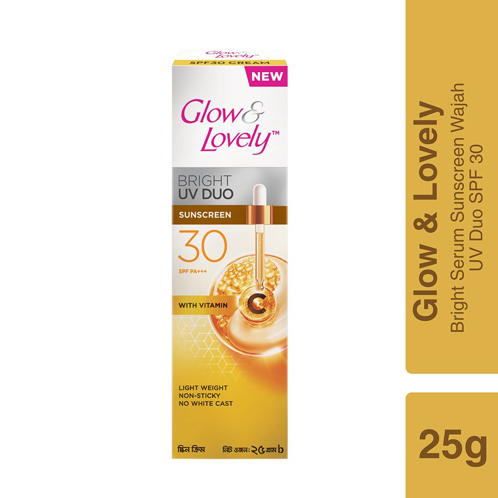 Glow & Lovely Bright Serum Sunscreen UV DUO SPF30 PA+++ with Vitamin C 25g