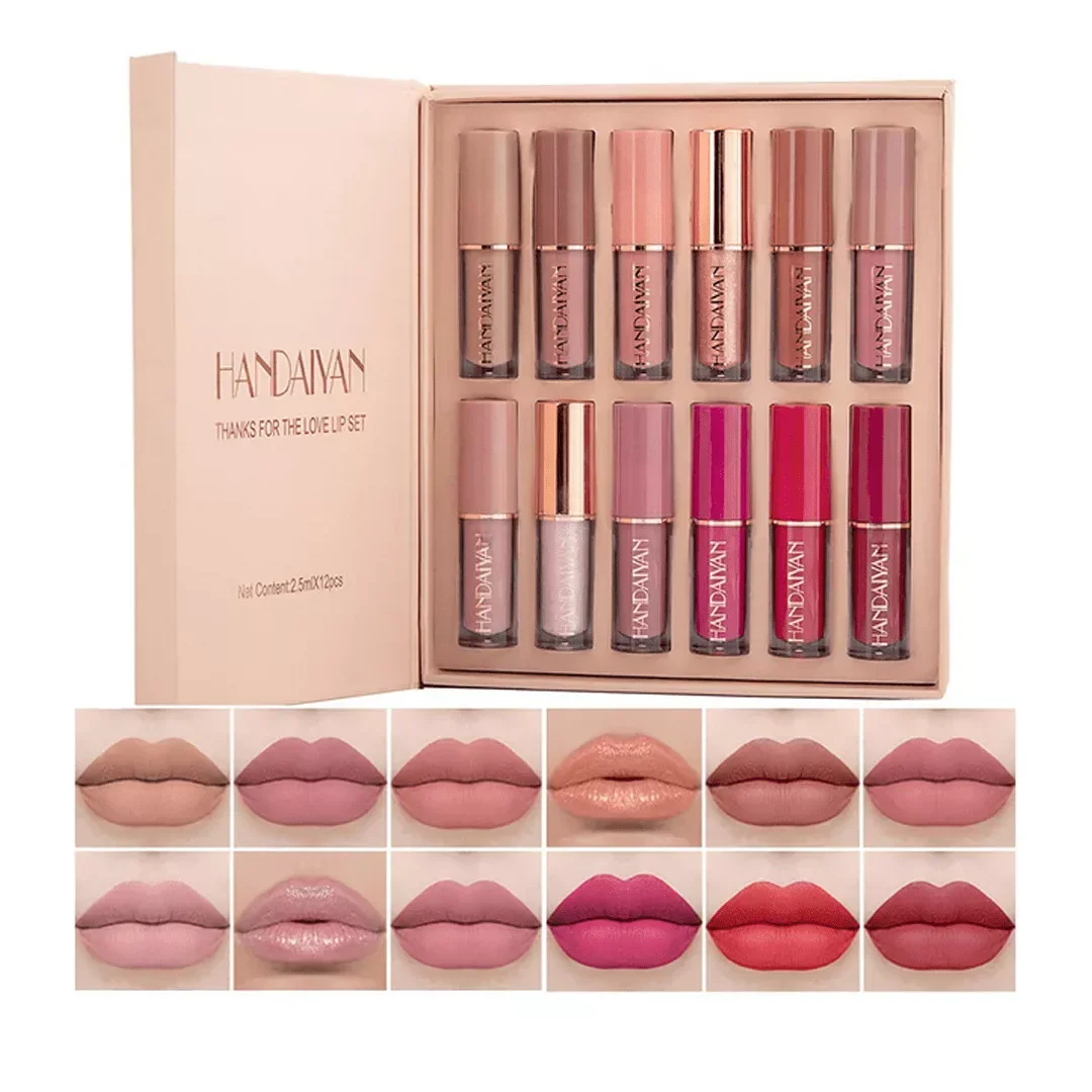 Handaiyan 12 Colors Velvet Matte Liquid Lipstick