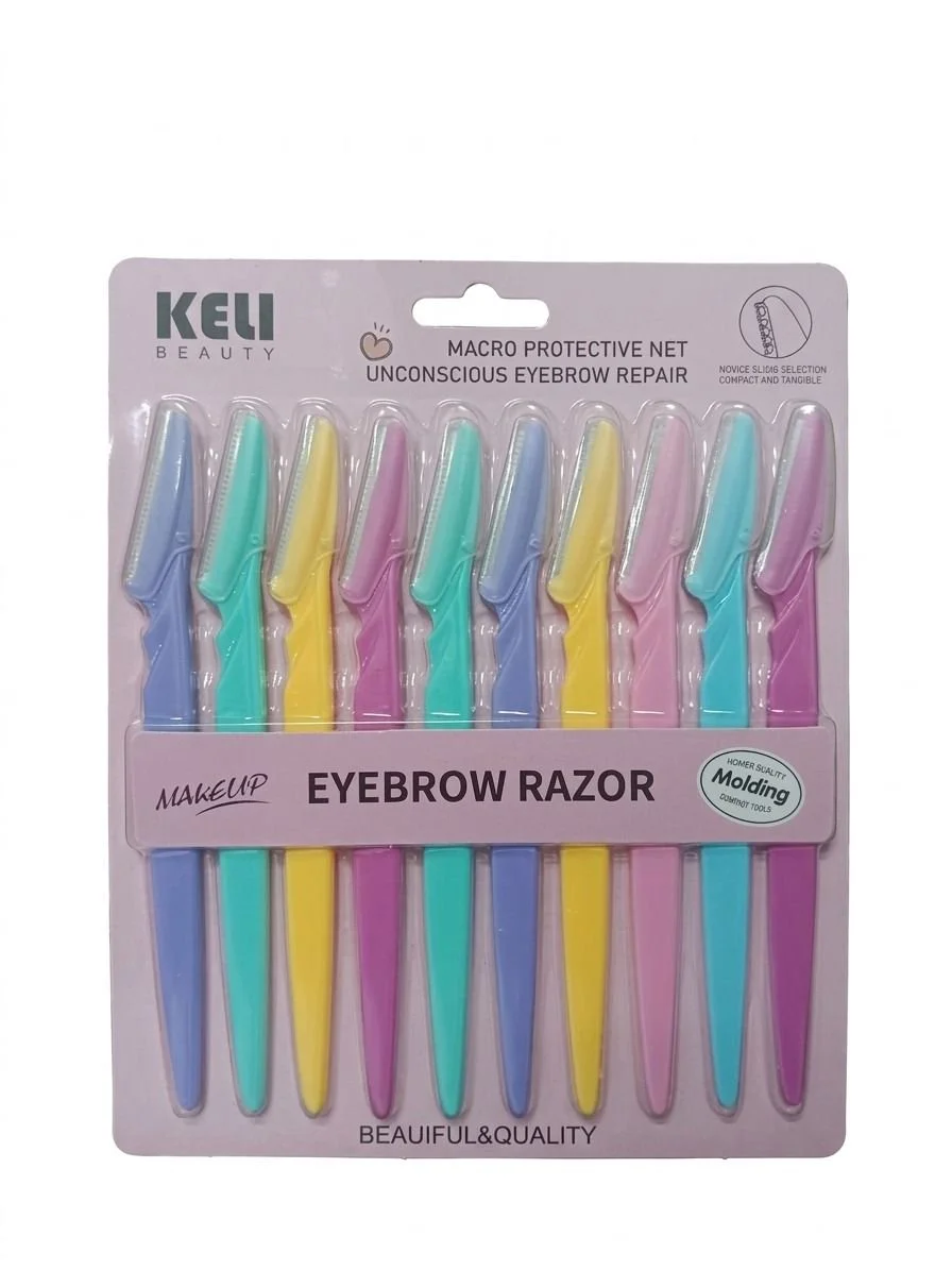 Keli beauty makeup eyebrow razor 10pcs set