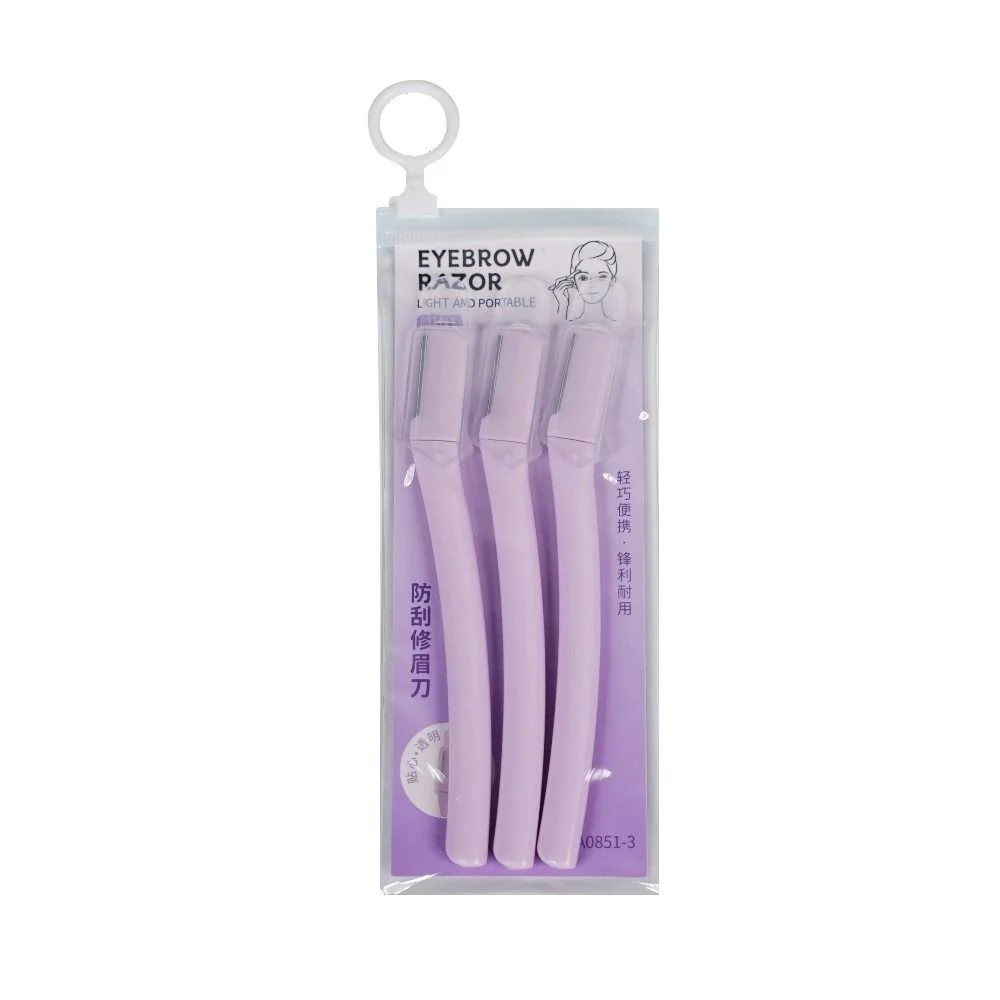 Lmltop Eyebrow Razor 3in1 Light and Portable No. A0851-3 Purple