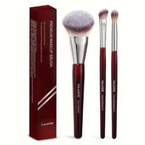 MAANGE 3Pcs Premium Makeup Brush Set – Face & Eye Perfection