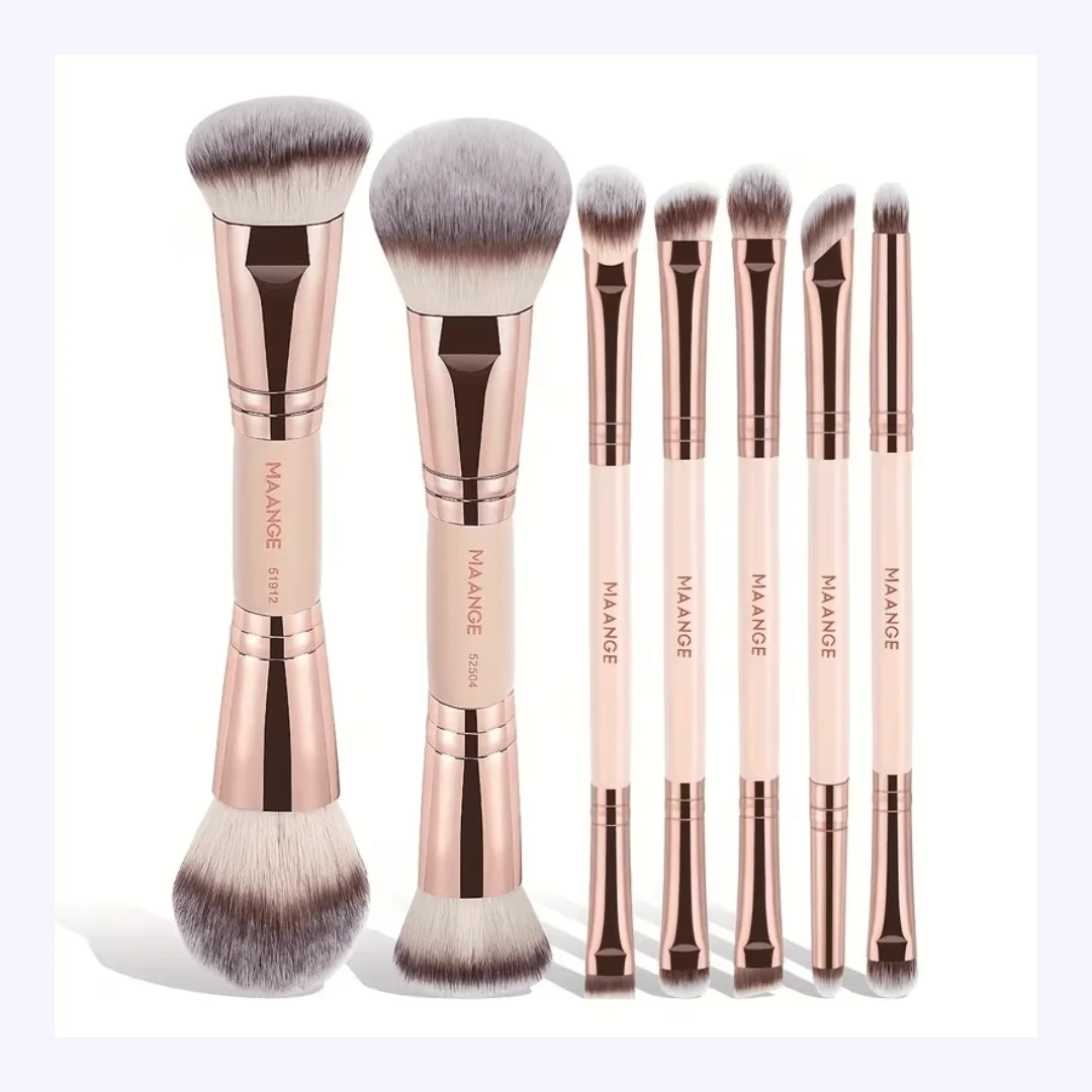 MAANGE 7pcs Multi Functional Dual Head Makeup Brush Set