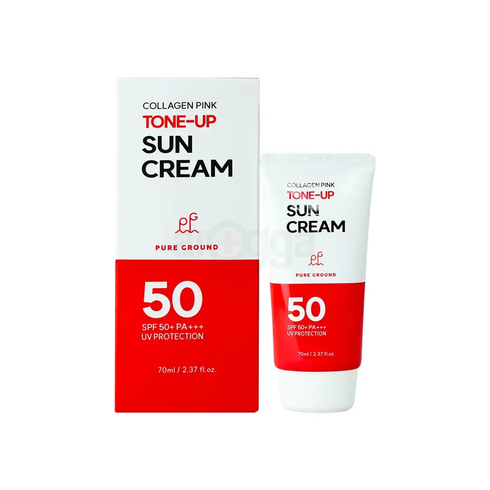 Pure Ground Collagen Pink Tone Up Sun Cream SPF50+