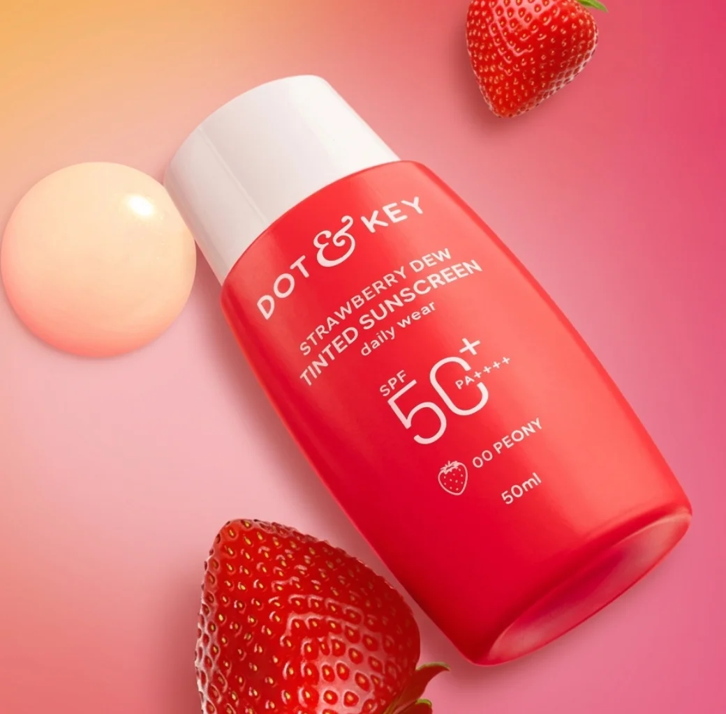 DOT & KEY Strawberry Dew Tinted Sunscreen 50ml, In-Vivo Tested SPF 50+ PA++++