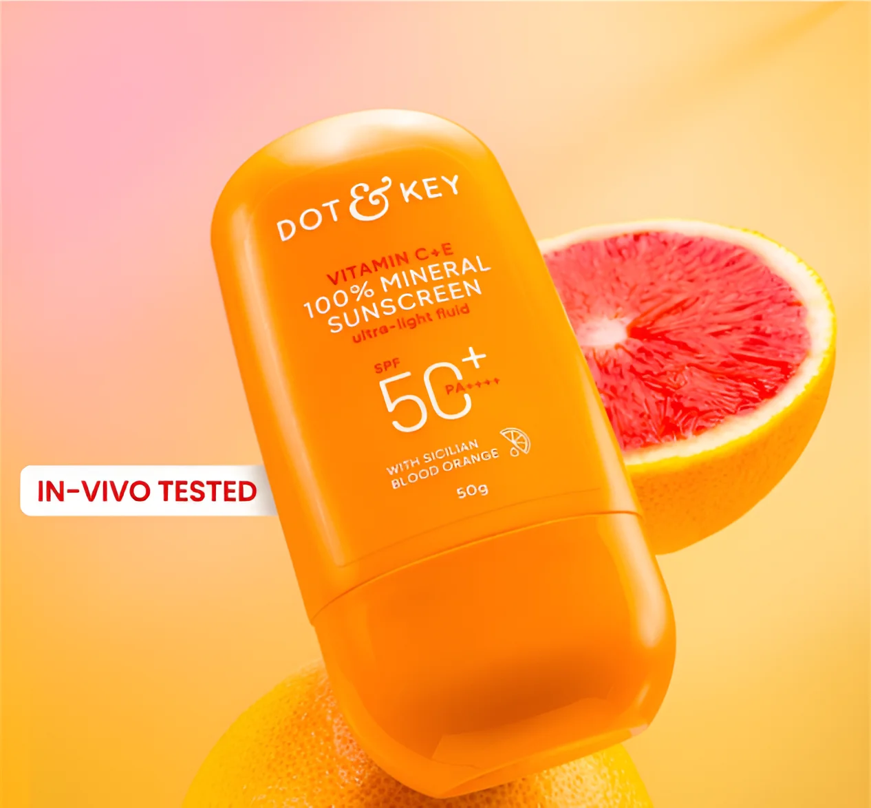 Dot & Key Vitamin C + E Sunscreen 50g, IN-VIVO Tested SPF 50+ PA++++
