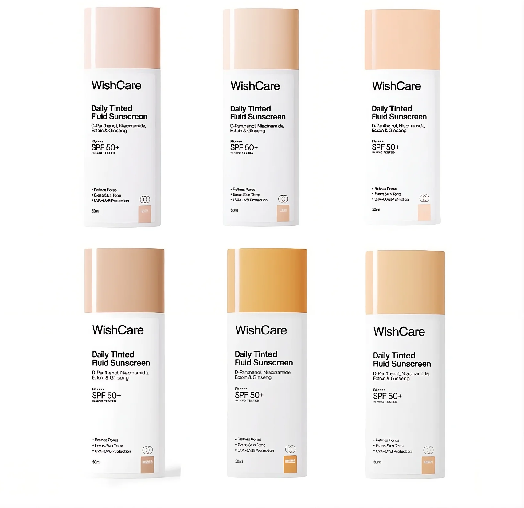 Wish care daily tinted fluid sunscreen 50ml