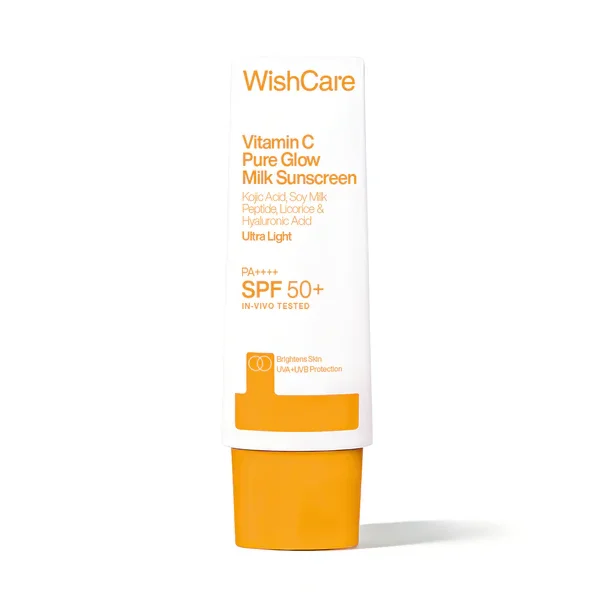 Wishcare Vitamin C Pure Glow Milk Sunscreen Ultra Light 50gm